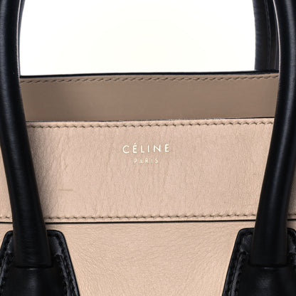 Celine Satin Calfskin Mini Bi-Color Luggage Powder Black 8 of 17