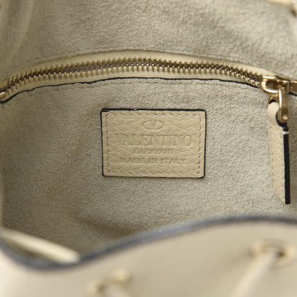 Valentino Garavani Grained Calfskin Rockstud Bucket Bag Light Ivory 6 of 12