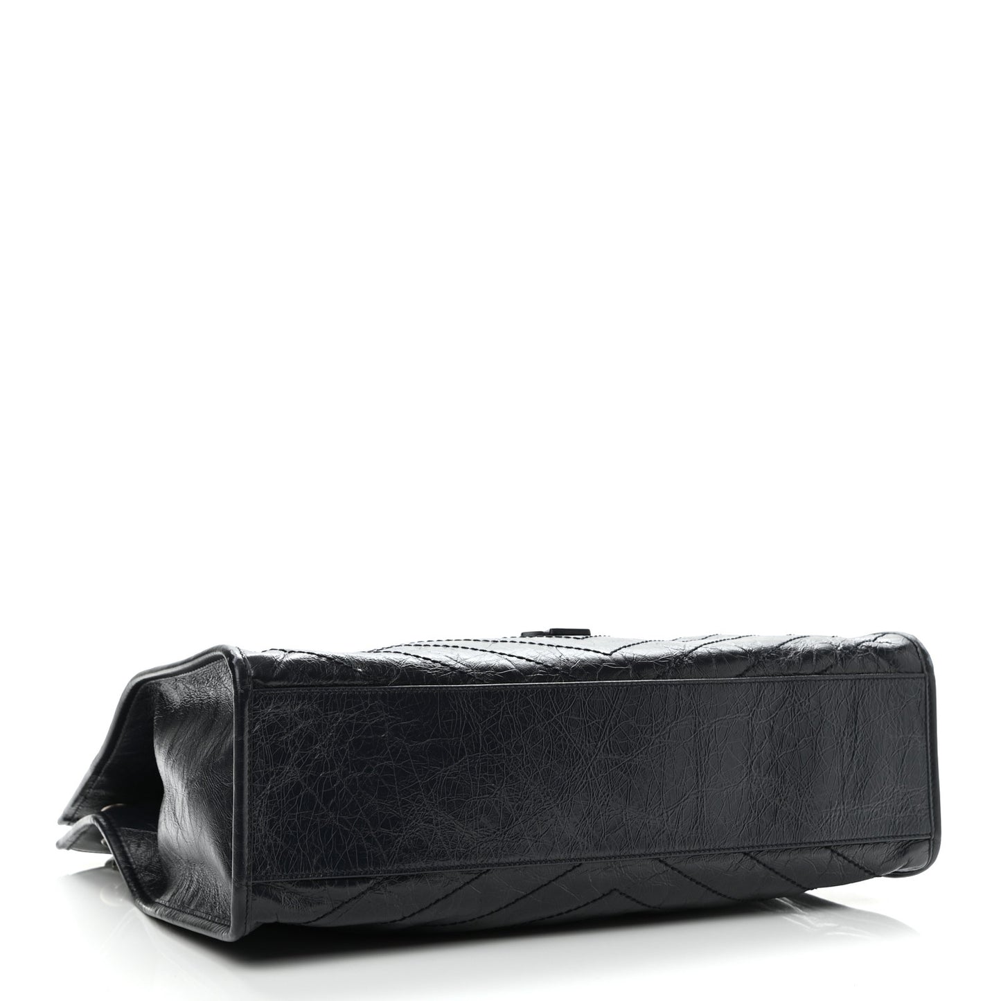 Crinkled Calfskin Matelasse Monogram Niki Shoulder Bag Deep Marine