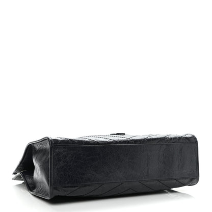 Saint Laurent Crinkled Calfskin Matelasse Monogram Niki Shoulder Bag Deep Marine 5 of 13