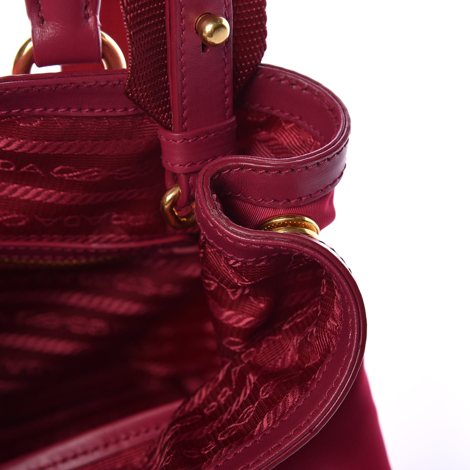 Prada Tessuto Nylon Soft Calf Small Tote Ibisco 10 of 10