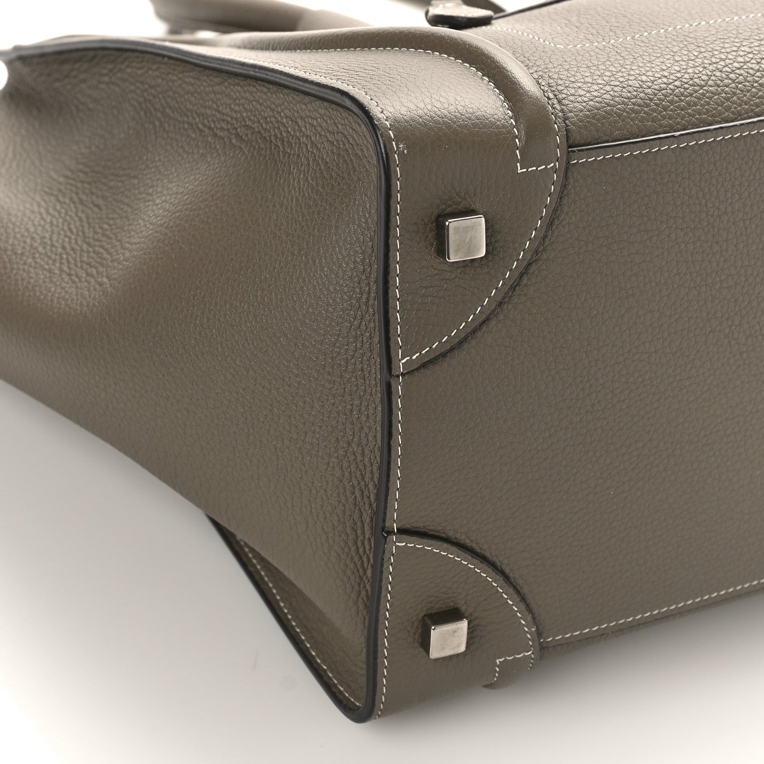 Celine Drummed Calfskin Mini Luggage Souris 7 of 9