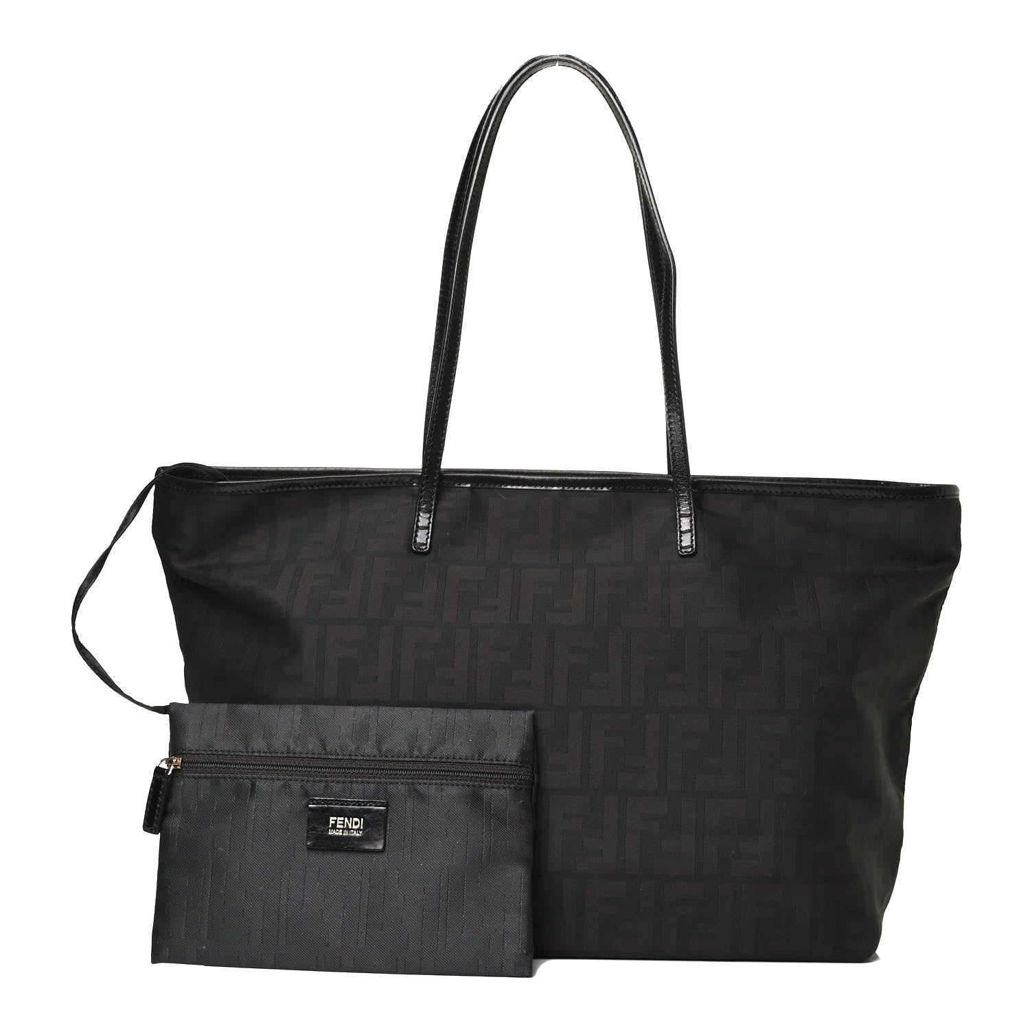 Fendi Nylon Zucca Medium Roll Tote Tobacco 1 of 22