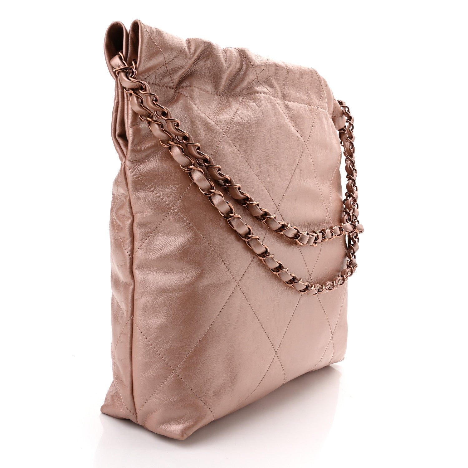 Chanel Metallic Calfskin Quilted Small Chanel 22 Pink 4 of 11