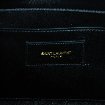 Saint Laurent Suede Cassandre Tassel Clutch Black 7 of 8