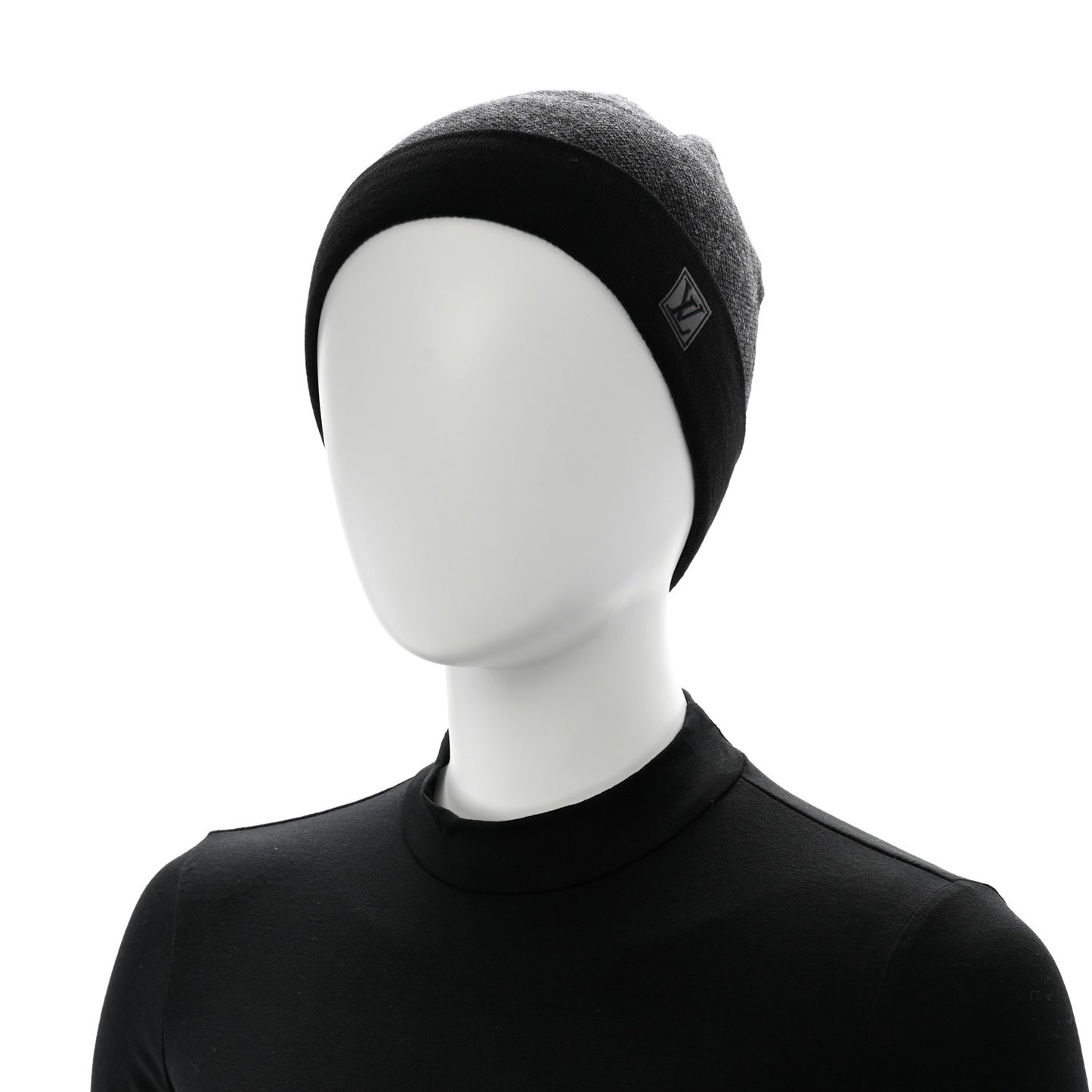 Wool Bonnet Petit Damier Graphite Beanie Hat