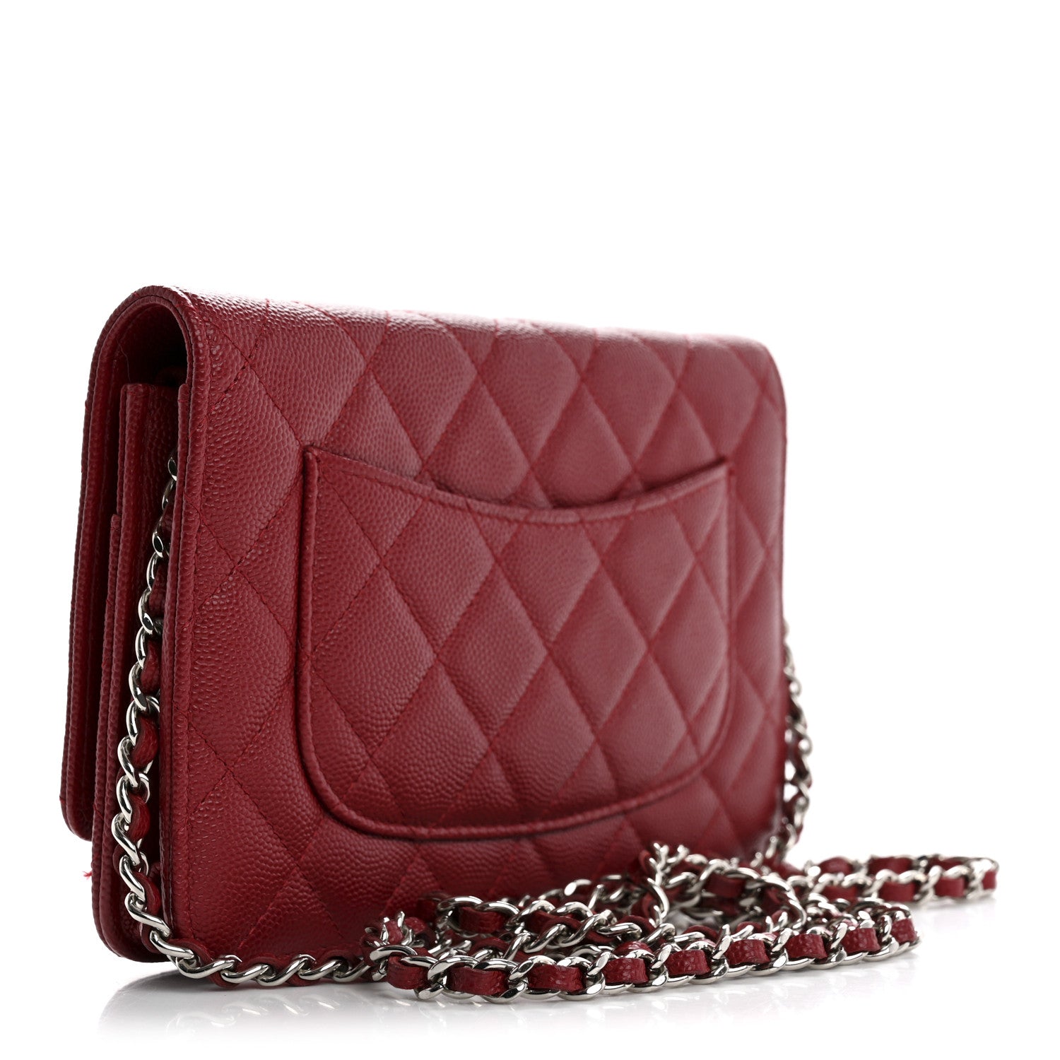 Chanel Caviar Quilted Wallet on Chain WOC Red 3 of 15