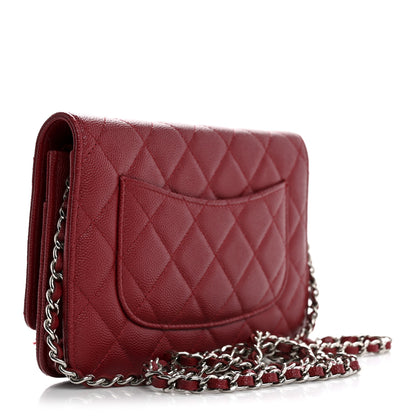 Chanel Caviar Quilted Wallet on Chain WOC Red 3 of 15