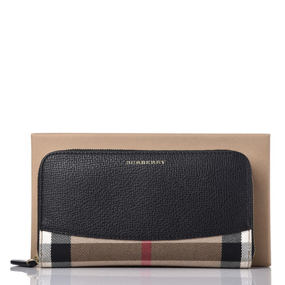 Burberry Calfskin House Check Elmore Zip Around Wallet Black 11 of 11