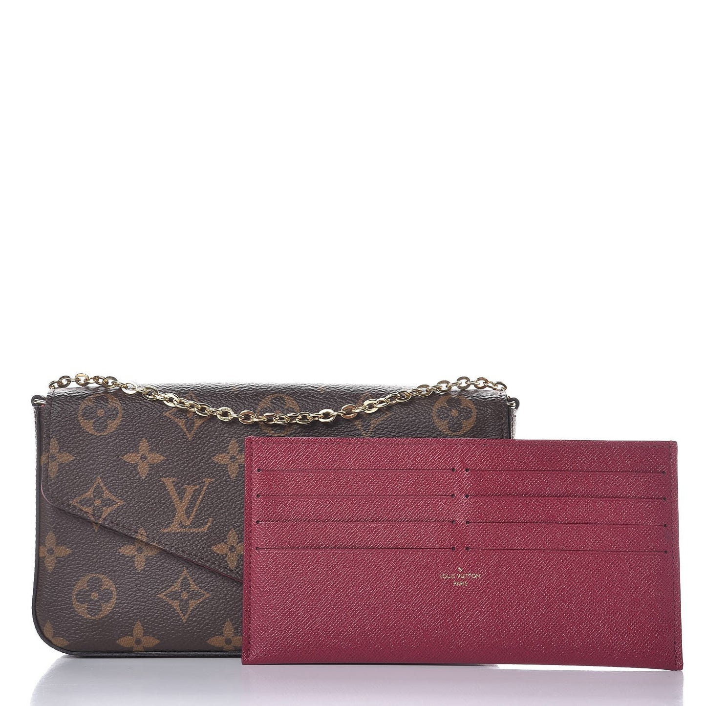Monogram Pochette Felicie Chain Wallet Fuchsia