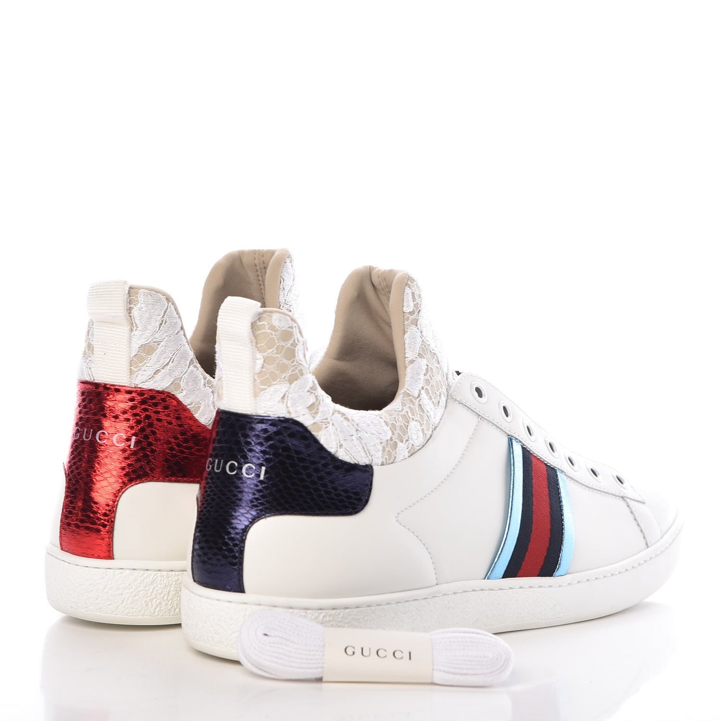 Calfskin Lace Ayers Sylvie Web Womens New Ace High Top Sneakers 40.5 White