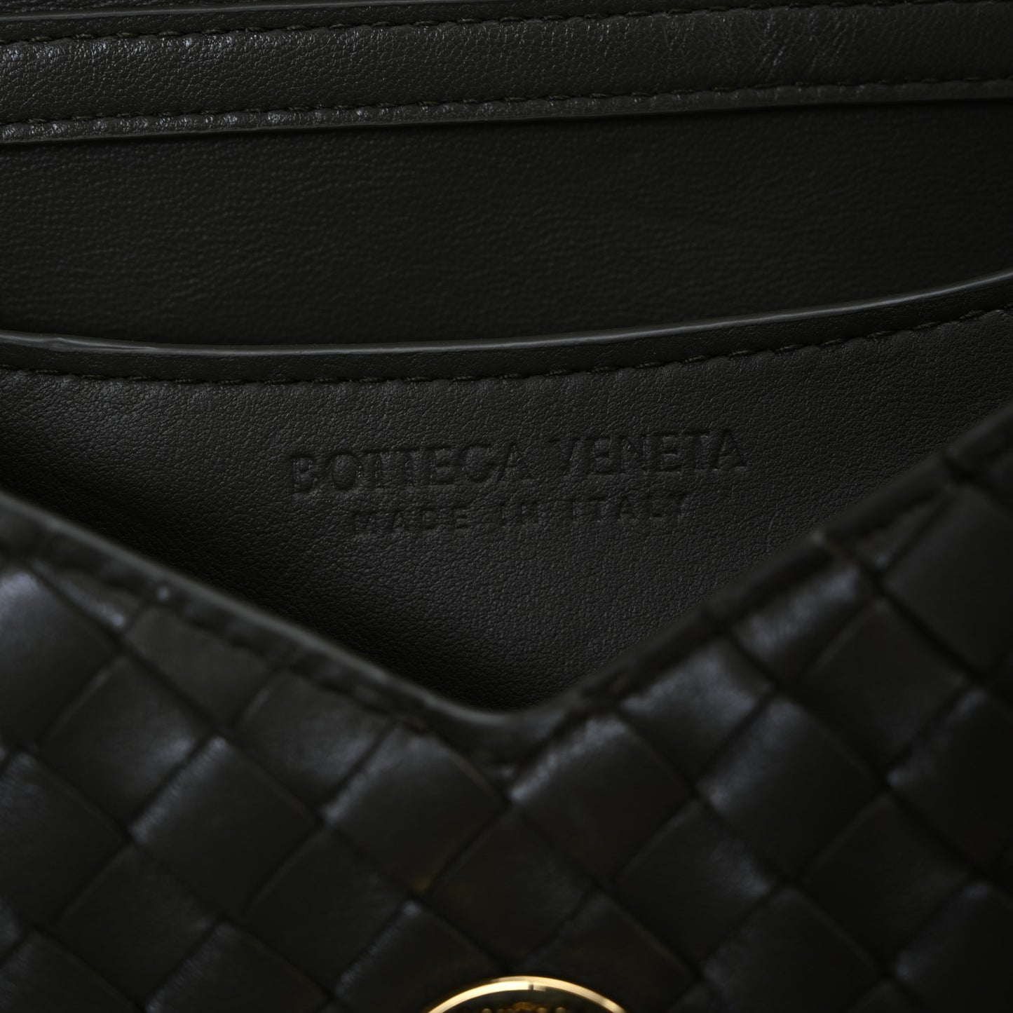 Nappa Intrecciato Knot Lock Top Handle Crossbody Bag Cypress