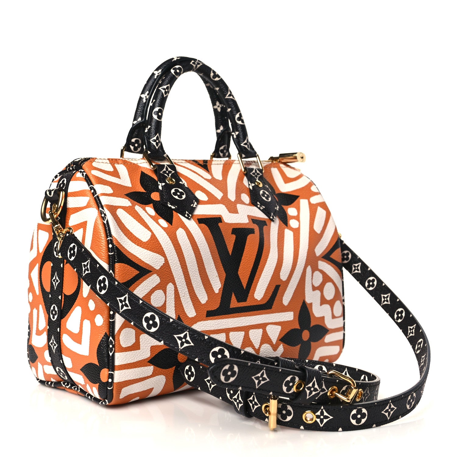 Louis Vuitton Monogram Giant Crafty Speedy Bandouliere 25 Creme Caramel 3 of 9