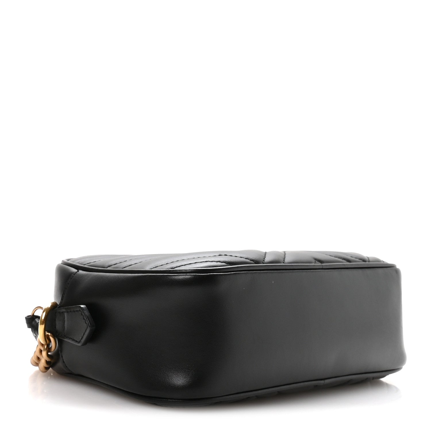 Gucci Calfskin Matelasse Small GG Marmont Chain Shoulder Bag Black 4 of 11