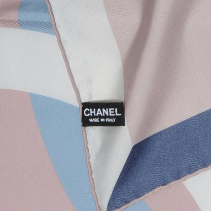 Chanel Silk CC Logo Square Scarf Multicolor Pink 3 of 4