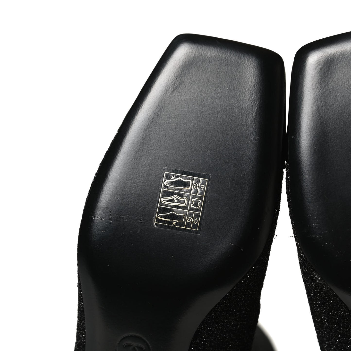 Glitter Patent Cap Toe High Boots 37 Black