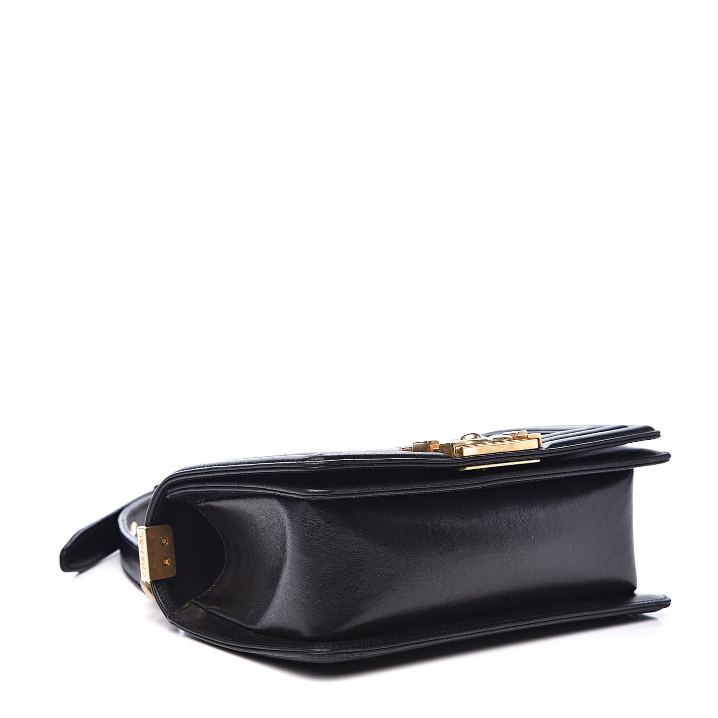 Lambskin Quilted Small Boy Flap Black