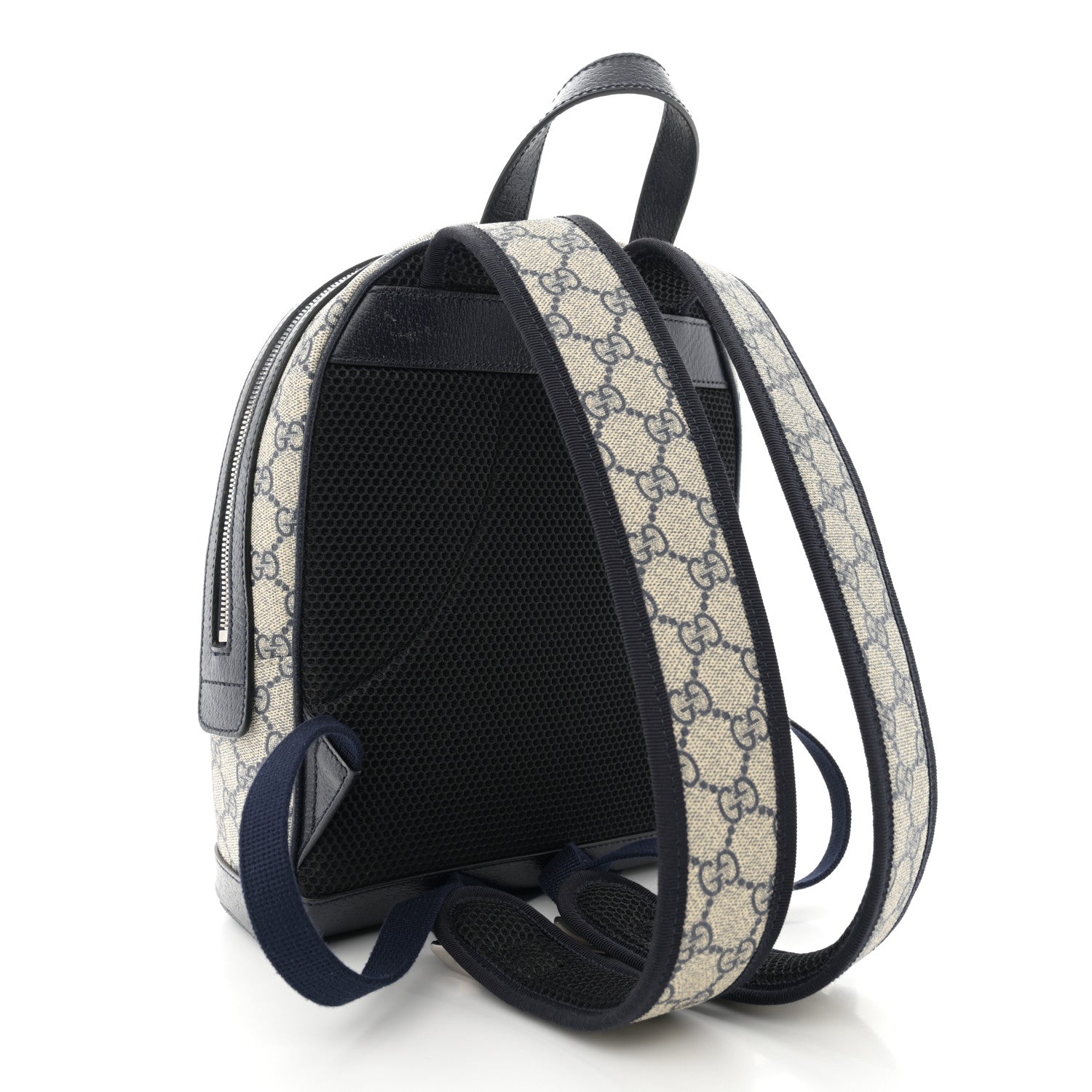 Gucci GG Supreme Monogram Textured Dollar Calfskin Web Small Ophidia Day Backpack Beige Blue Black 3 of 11