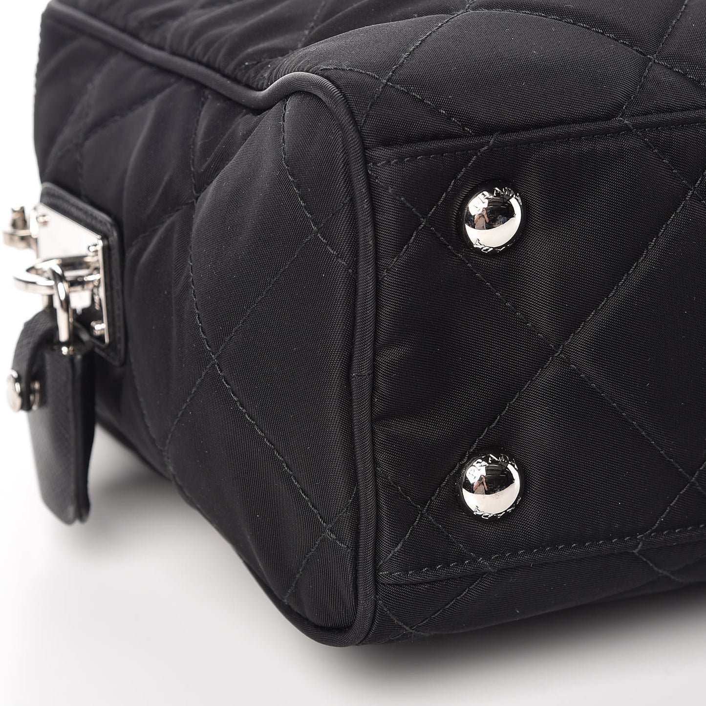 Nylon Tessuto Impuntu Quilted Shoulder Bag Black