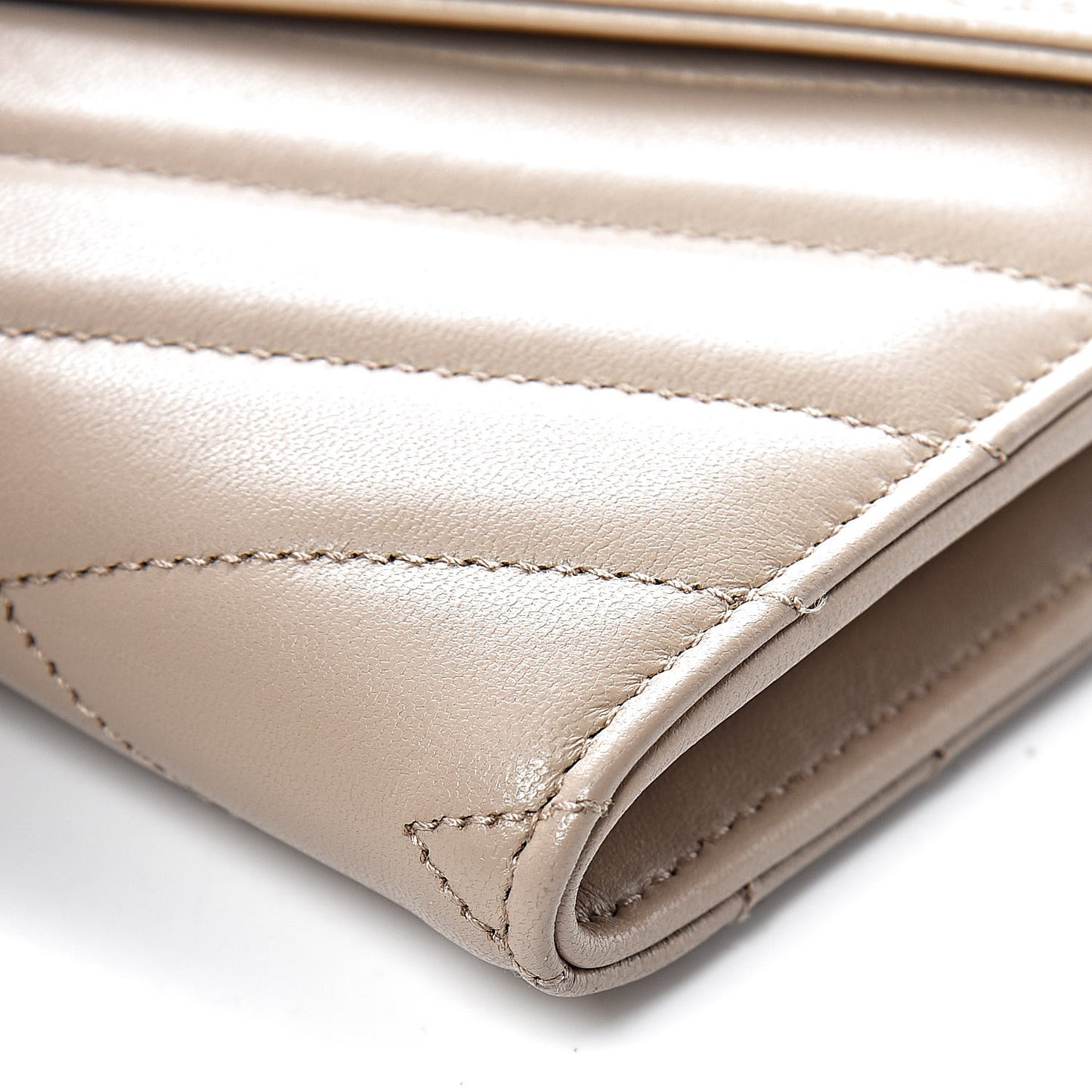 Lambskin Y Quilted Monogram Large Loulou Flap Wallet Nude Powder