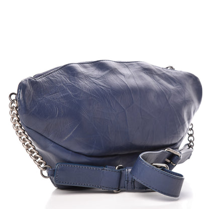 Chanel Crumpled Calfskin Quilted Casual Rock Waist Bag Fanny Pack Blue 3 of 12