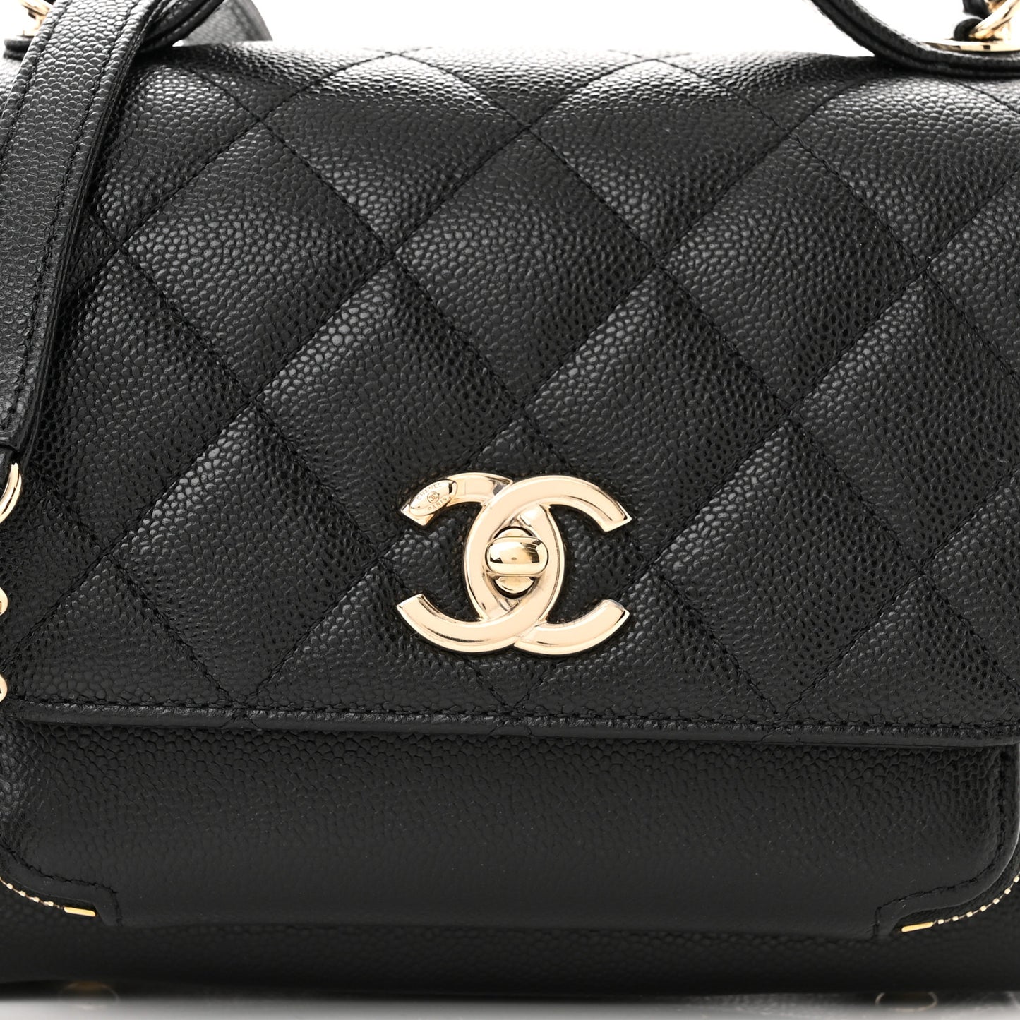Caviar Quilted Small Business Affinity Flap Black
