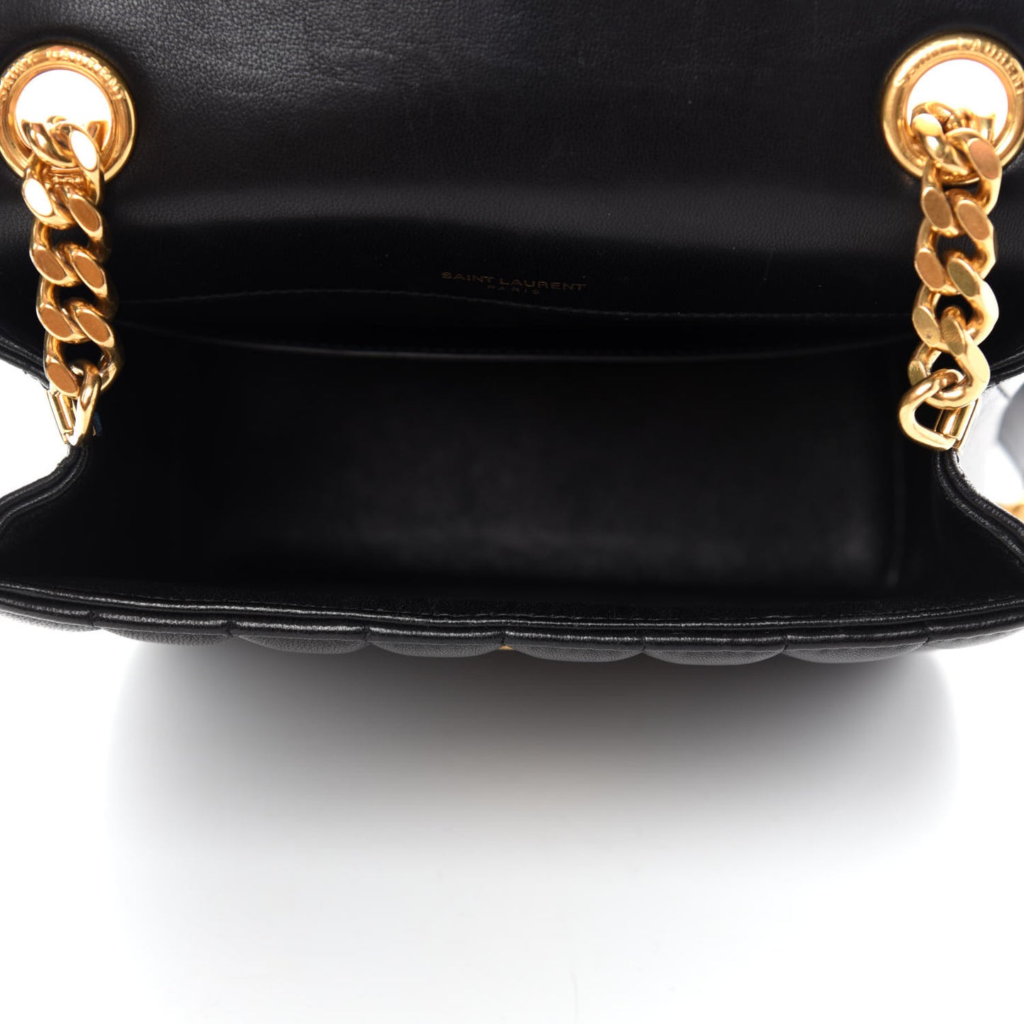Lambskin Matelasse Monogram Medium Vicky Chain Bag Black