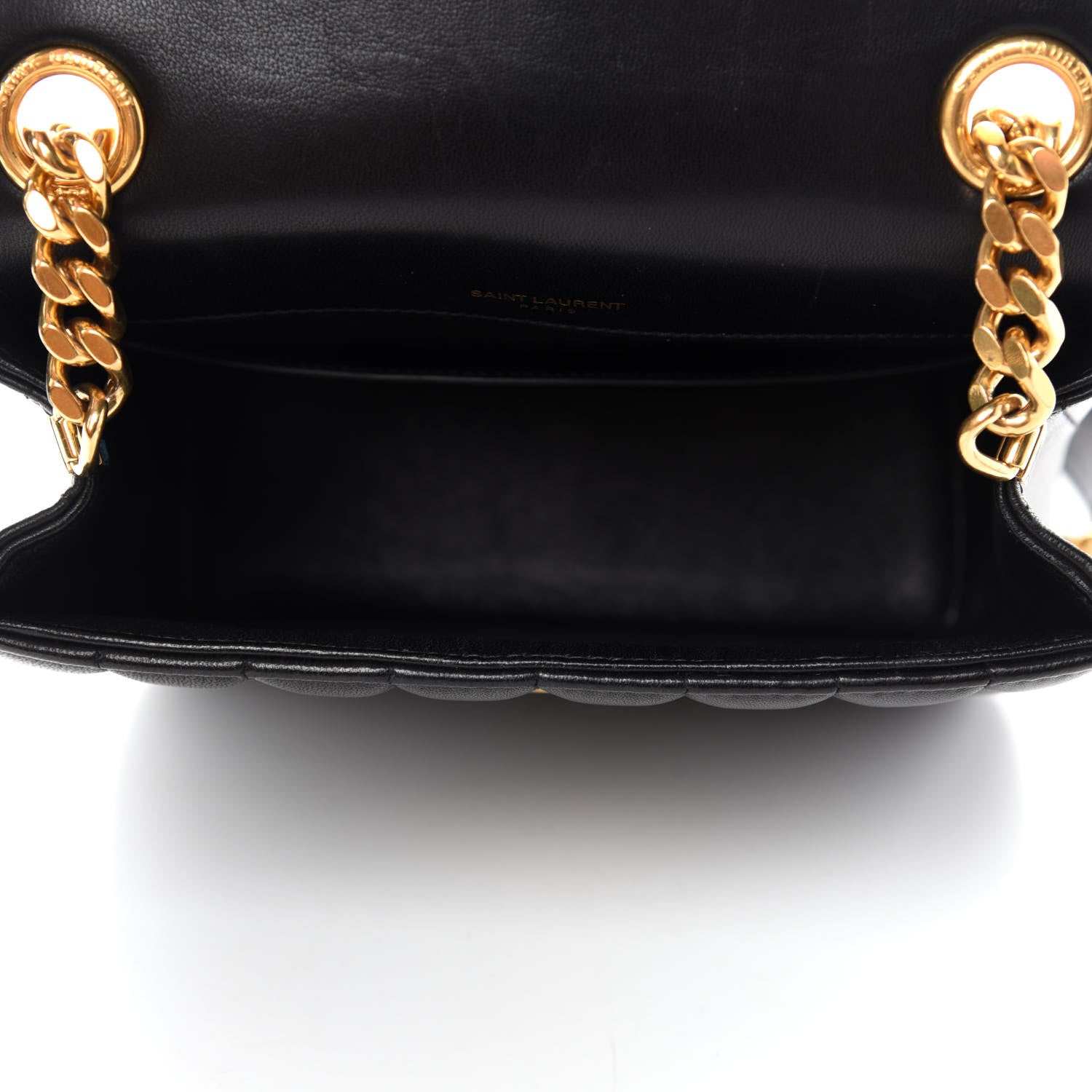 Saint Laurent Lambskin Matelasse Monogram Medium Vicky Chain Bag Black 5 of 13