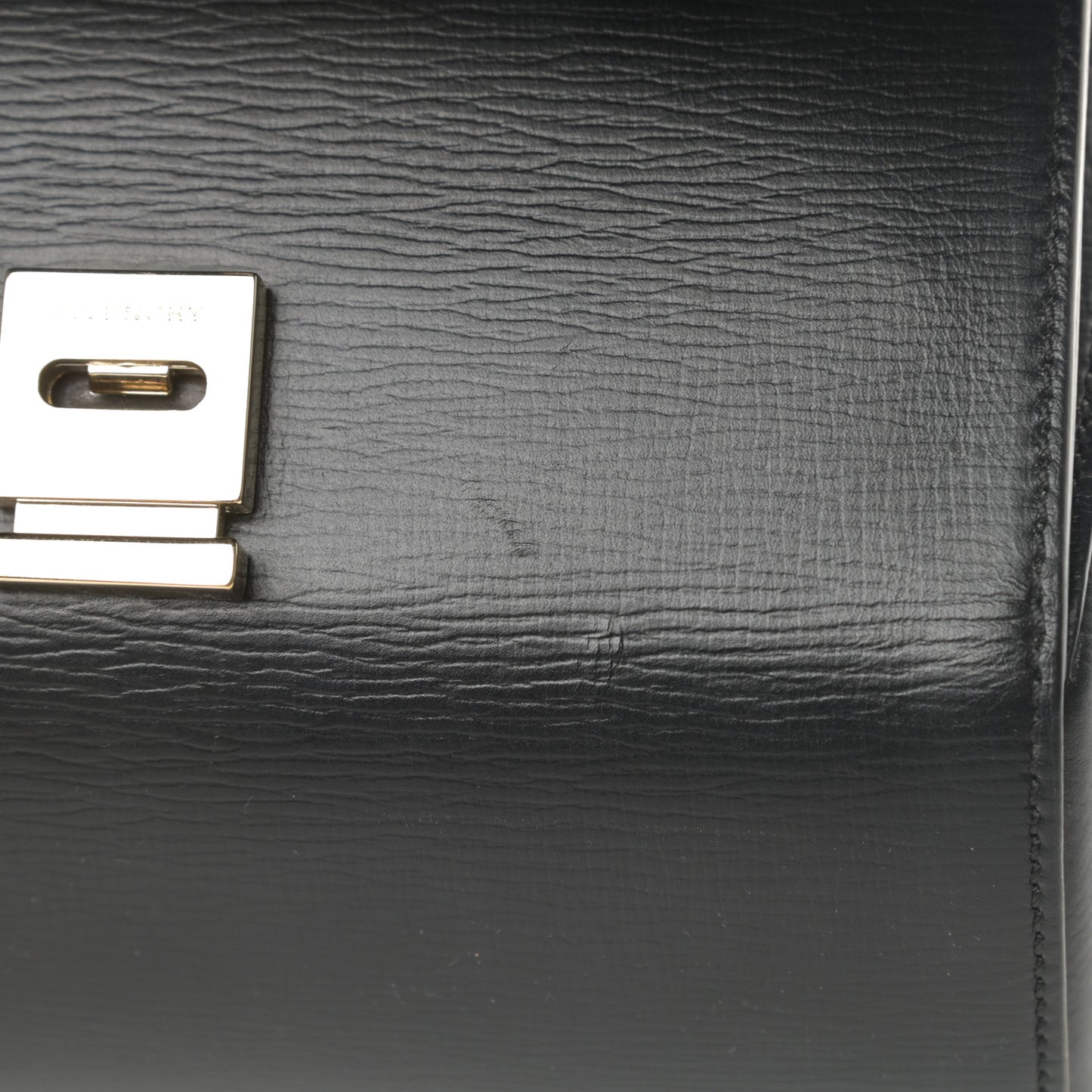 Textured Calfskin Mini Pandora Box Chain Crossbody Bag Black