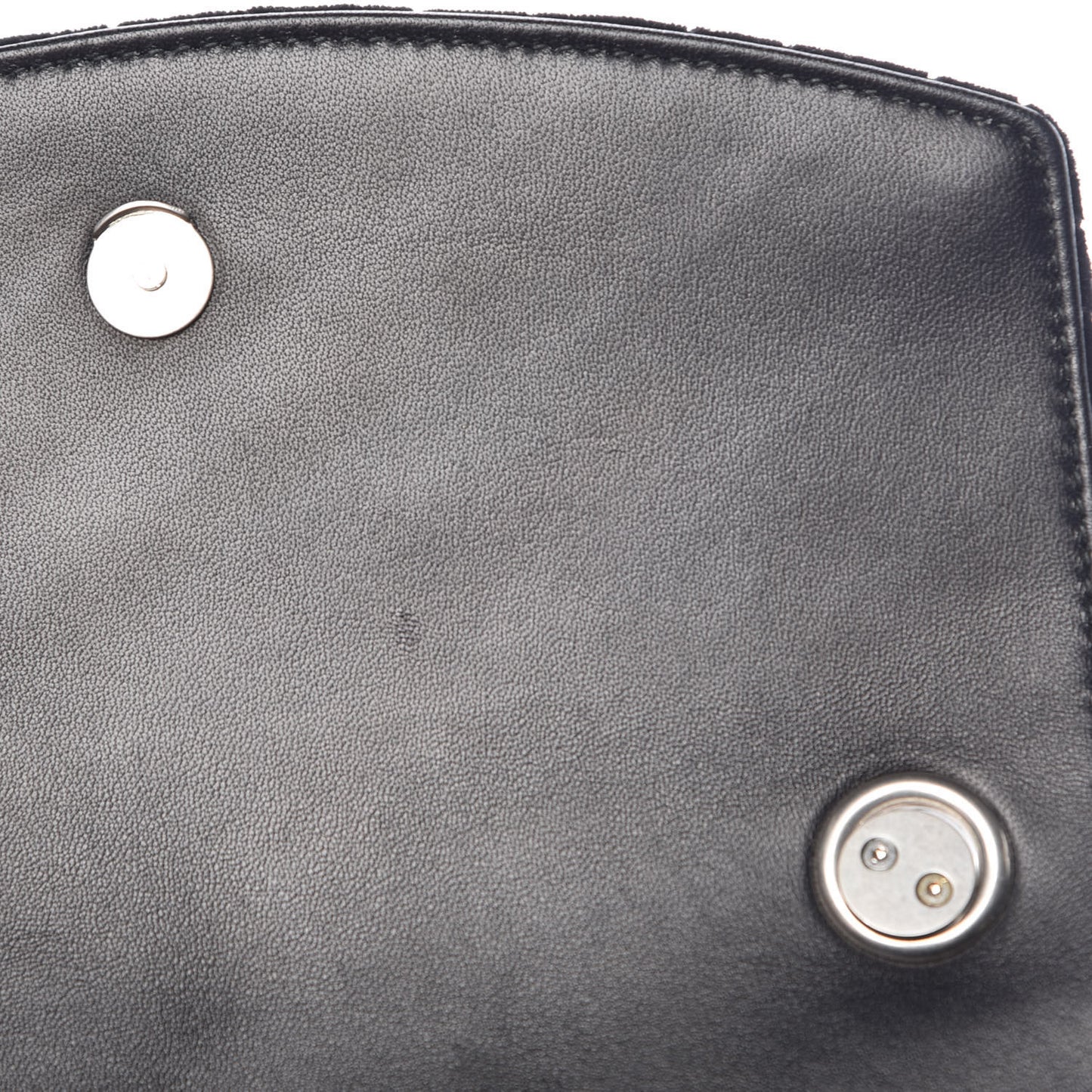 Velvet Logo Matelasse BB Chain Wallet Black