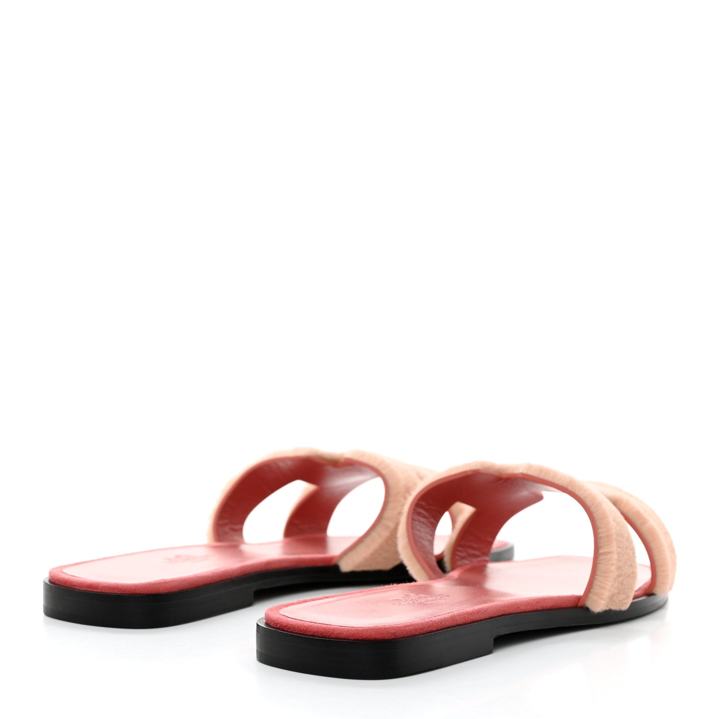 Mink Fur Oran Sandals 37 Blush Gris Fume