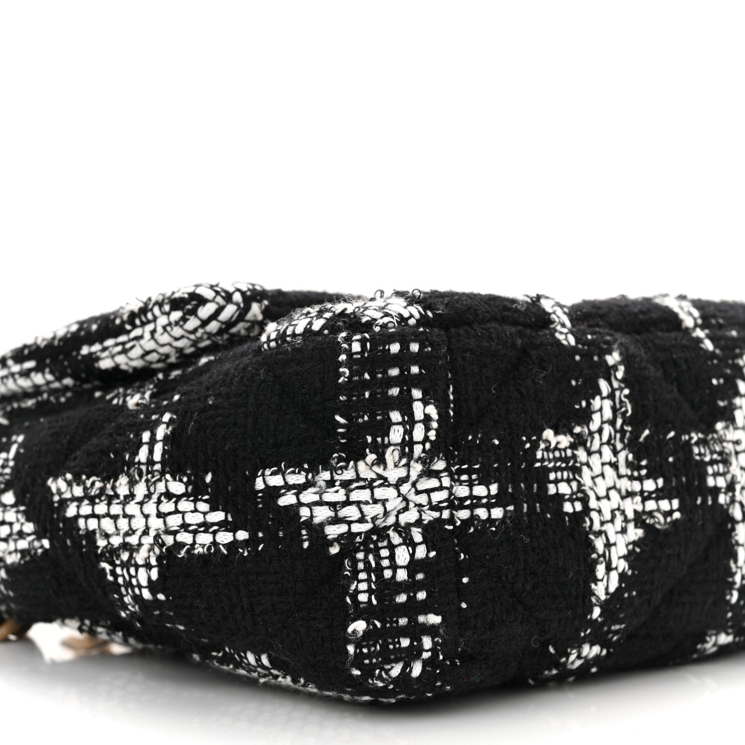 Chanel Tweed Houndstooth Quilted Medium Chanel 19 Flap Black White 9 of 10