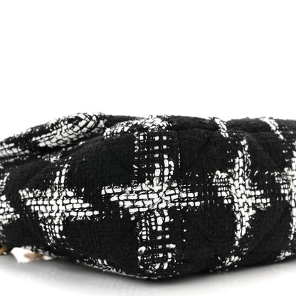 Chanel Tweed Houndstooth Quilted Medium Chanel 19 Flap Black White 9 of 10