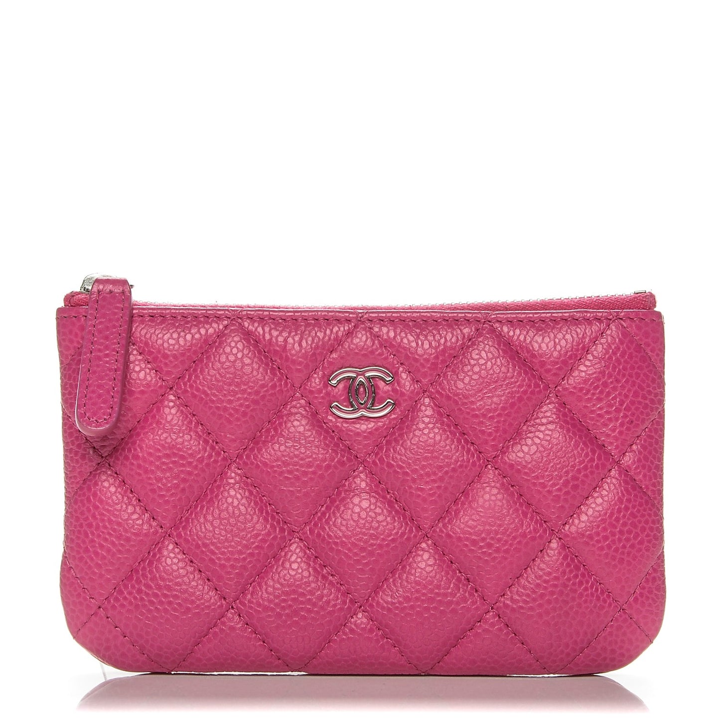 Caviar Quilted Small Cosmetic Case Pink