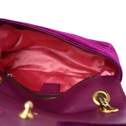 Gucci Velvet Matelasse Small GG Marmont Shoulder Bag Fuchsia Violet Cyclamen 5 of 18