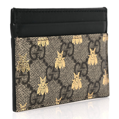 Gucci GG Supreme Monogram Bees Card Holder Black 3 of 11