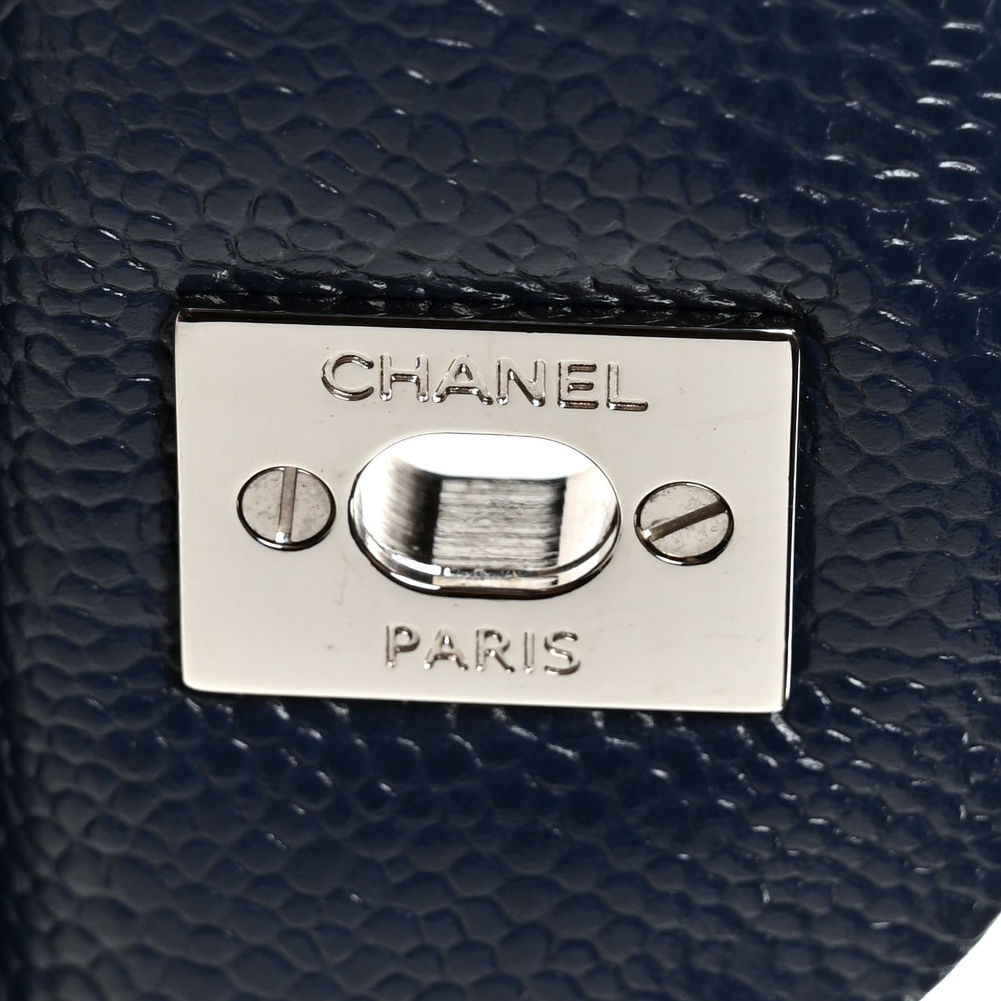 Caviar Quilted Jumbo Double Flap Navy Blue