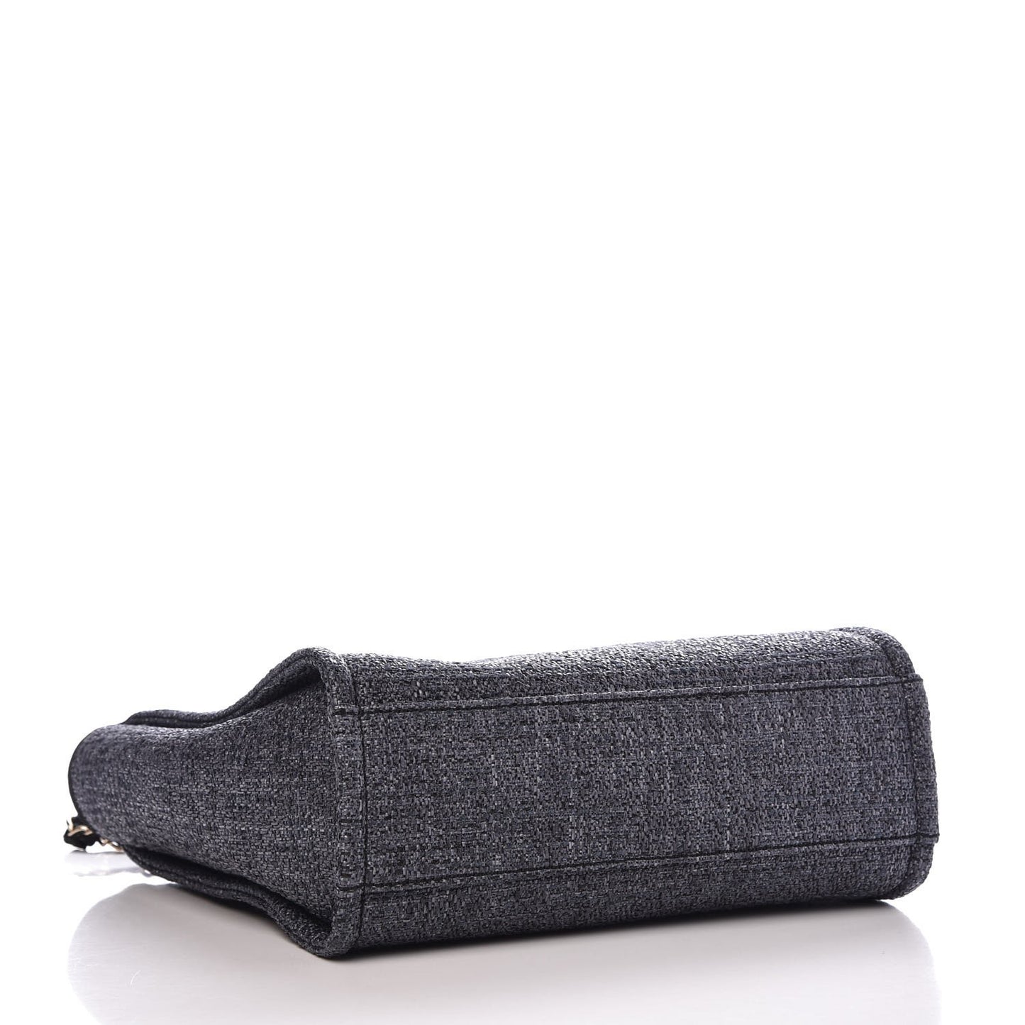 Woven Straw Raffia Mini Deauville Tote Black