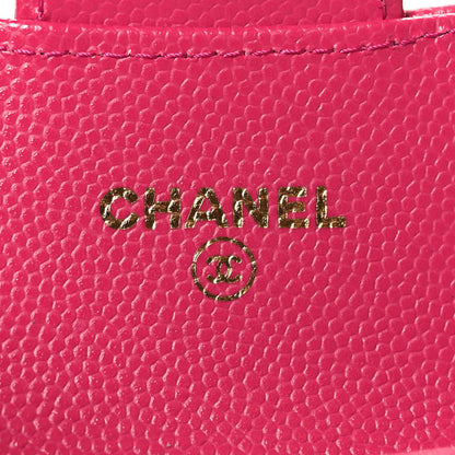 Chanel Caviar Quilted Flap Card Holder Wallet Dark Pink 5 of 7