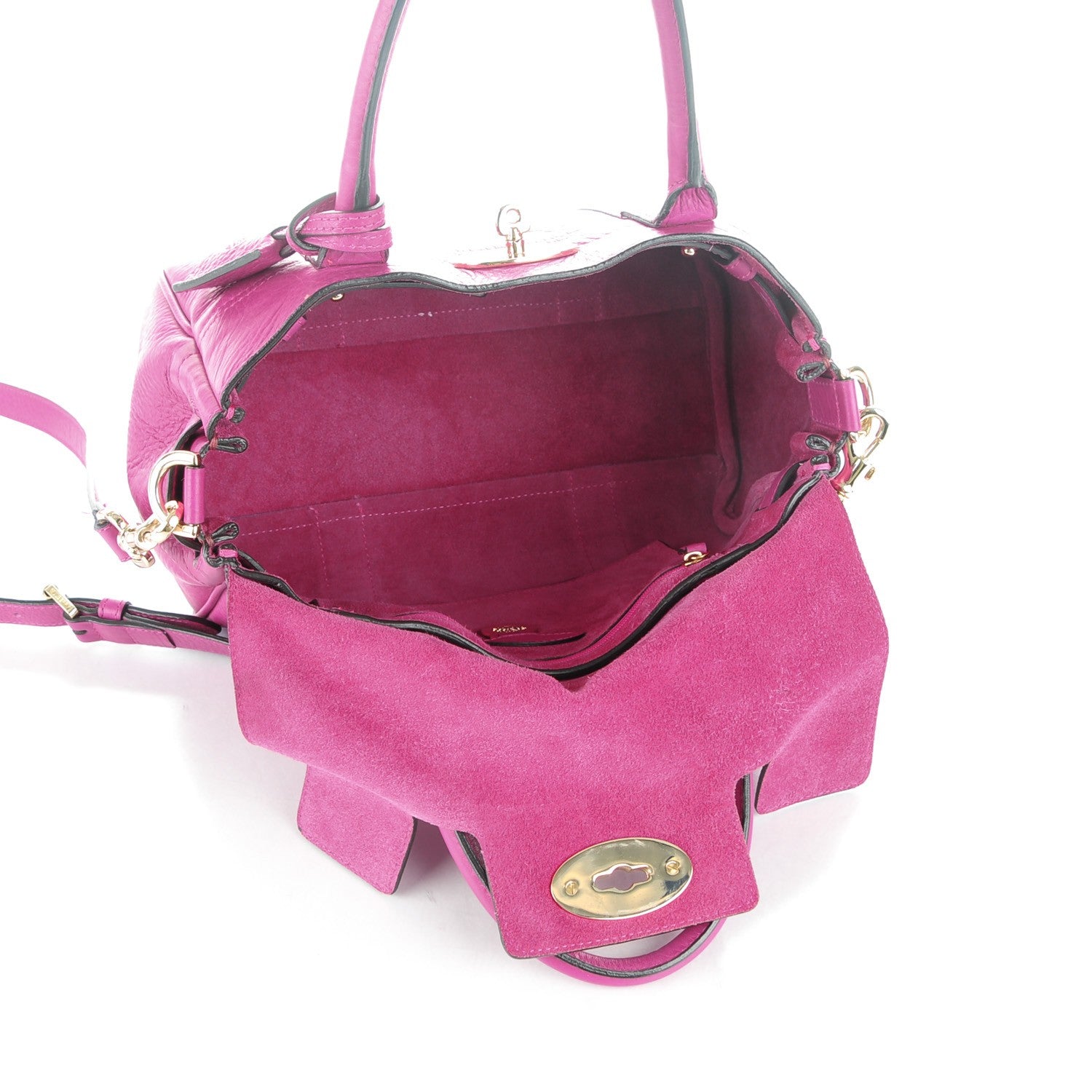 Mulberry Spongy Pebbled Small Bayswater Satchel Hot Fuchsia 5 of 9