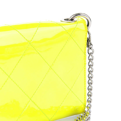 Chanel Patent Stitched CC Flap Wallet Clutch Yellow 9 of 15
