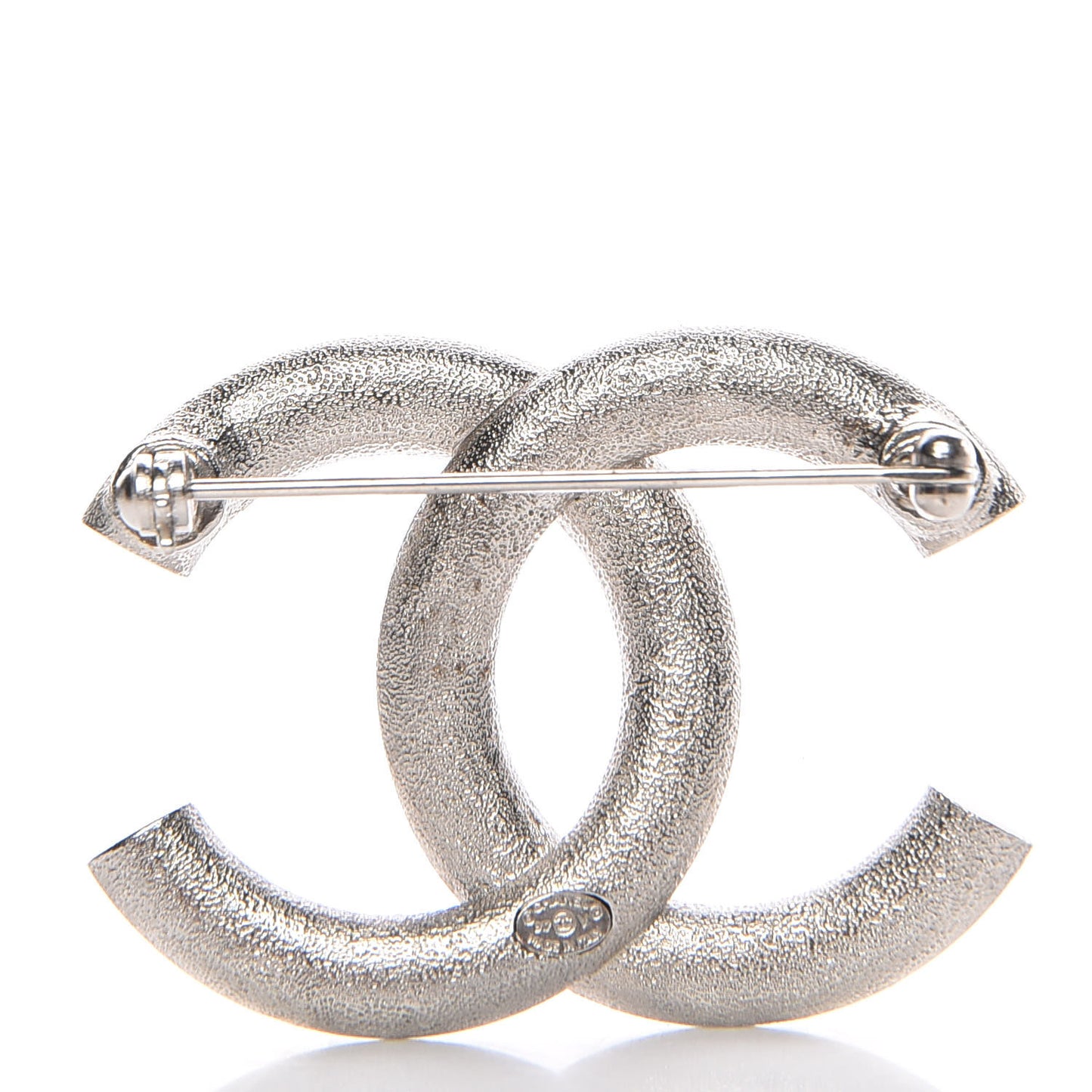 Baguette Crystal CC Brooch Silver