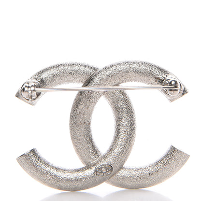 Chanel Baguette Crystal CC Brooch Silver 3 of 4