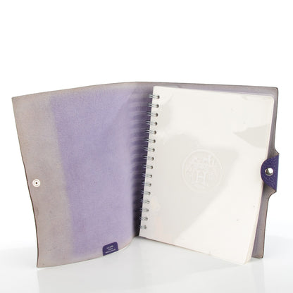 Hermes Taurillon Clemence Ulysse MM Notebook Cover Iris 8 of 10