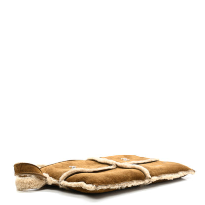Chanel Suede Shearling Fur Wristlet Brown 4 of 8