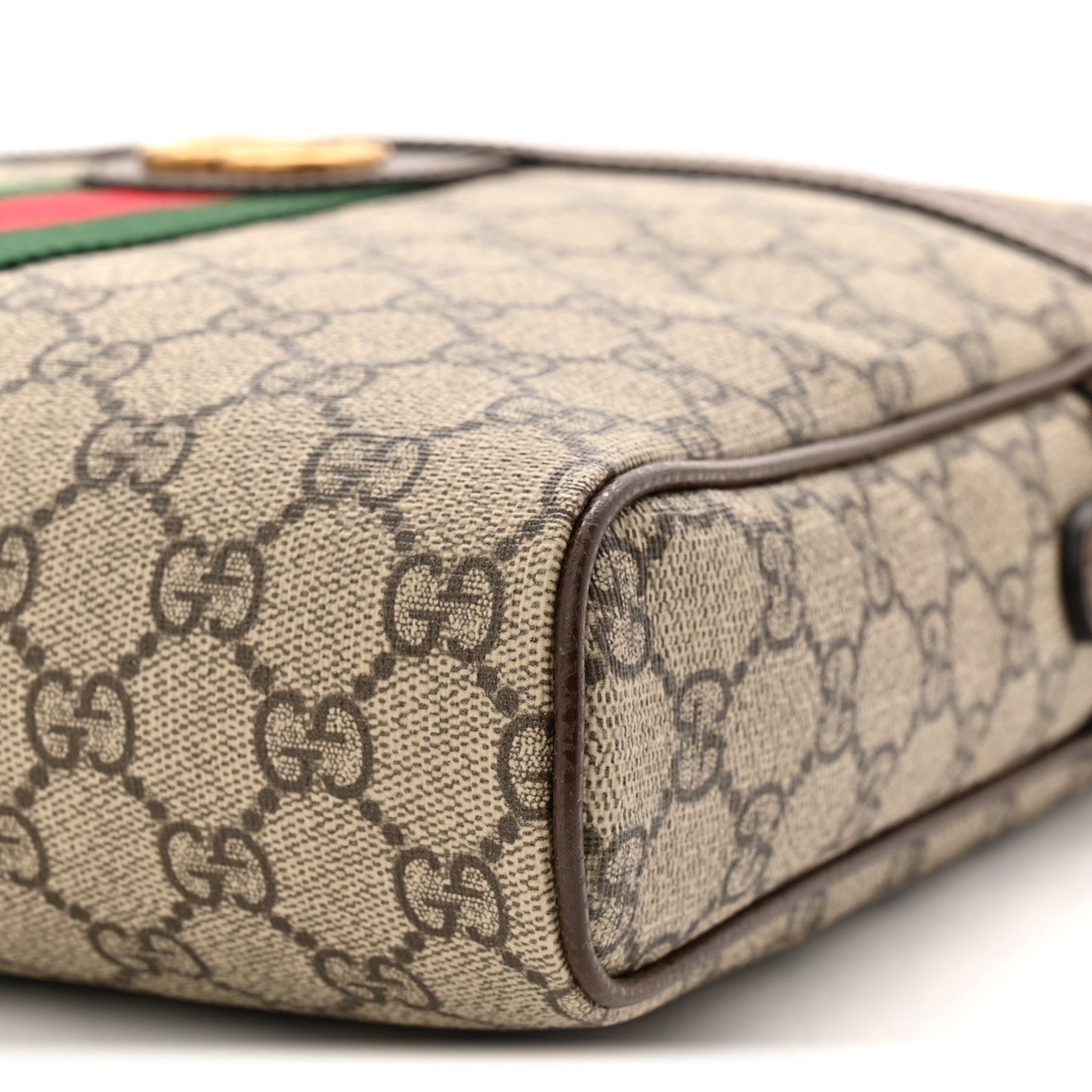 GG Supreme Monogram Web Medium Ophidia Messenger Bag Brown