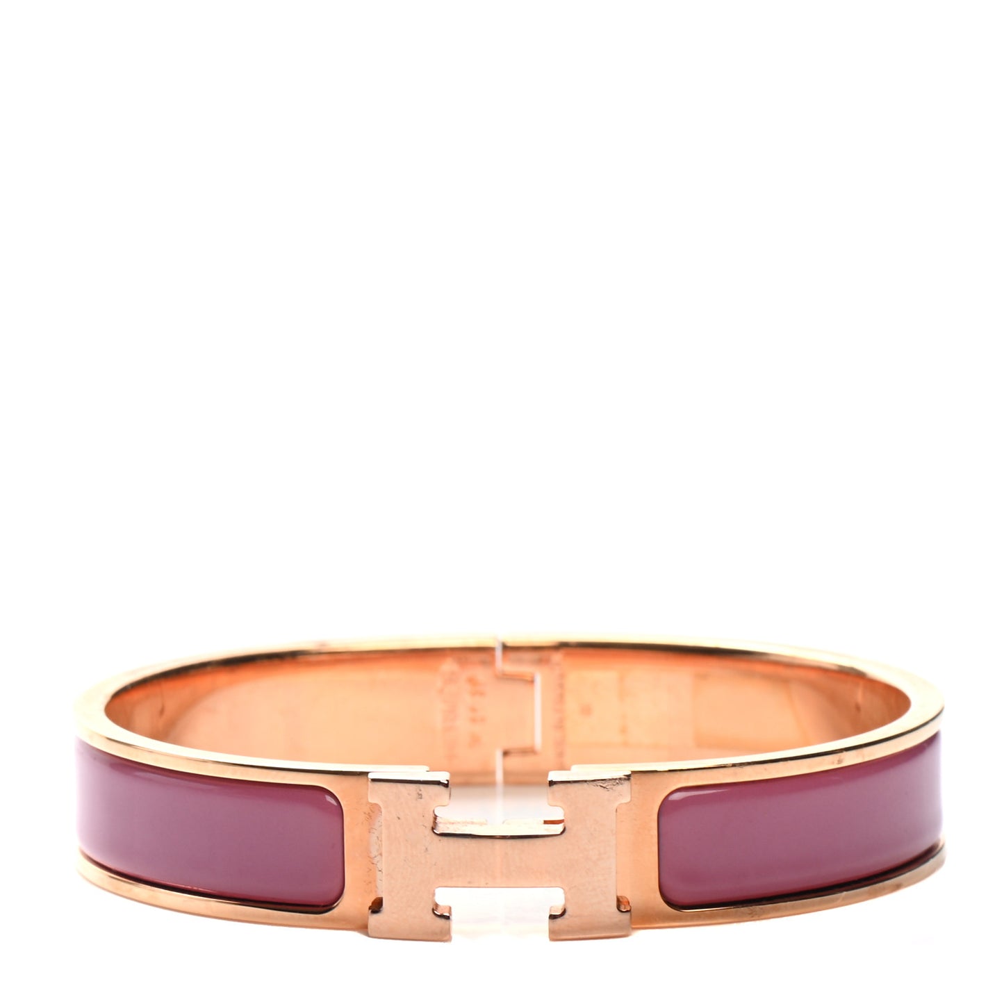 Enamel Narrow Clic Clac H Bracelet GM Rouge De Chine