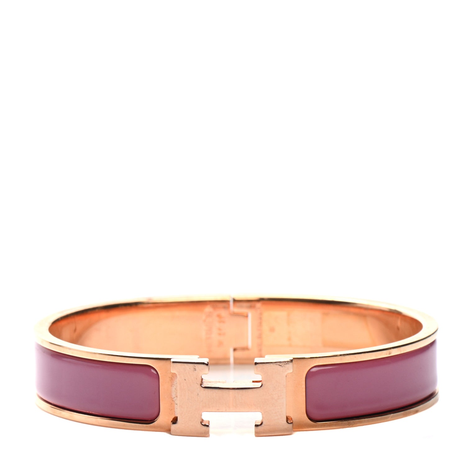 Hermes Enamel Narrow Clic Clac H Bracelet GM Rouge De Chine 1 of 4