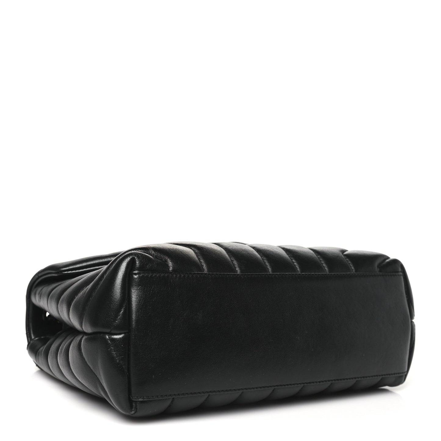 Calfskin Y Quilted Monogram Monochrome Small Loulou Chain Satchel Black