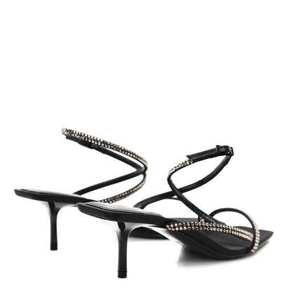 Saint Laurent Crepe Satin Baliqua 55 Vett Ankle Strap Sandals 36.5 Black 5 of 10